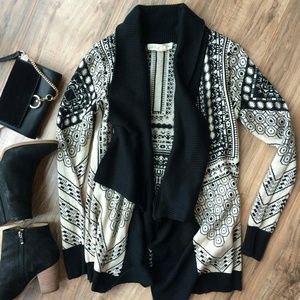 UO Staring at Stars Intarsia Open Drape Cardigan